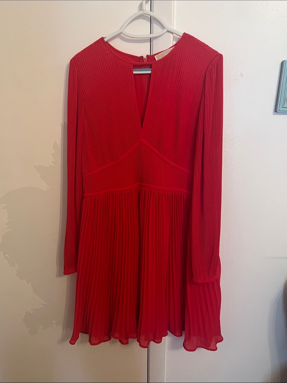 Micheal Kors Hot Pink Pleated Mini Dress